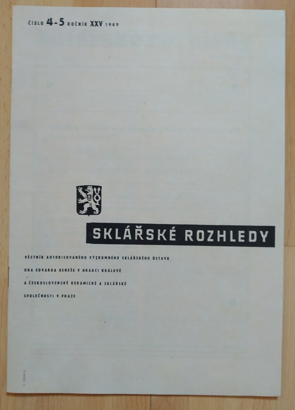 Sklářské rozhledy, roč. XXV, číslo 4-5