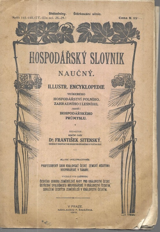 Hospodářský slovník naučný : ilustrovaná encyklopedie veškerého hospodářství polního, zahradního i lesního, jakož i průmyslu hospodářského. Stébelniny- Štěrkování silnic