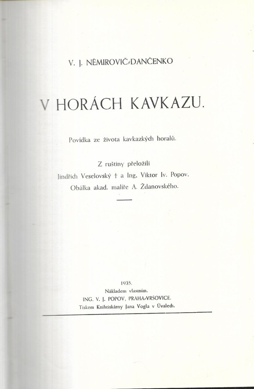 V horách Kavkazu : povídka ze života kavkazských horalů