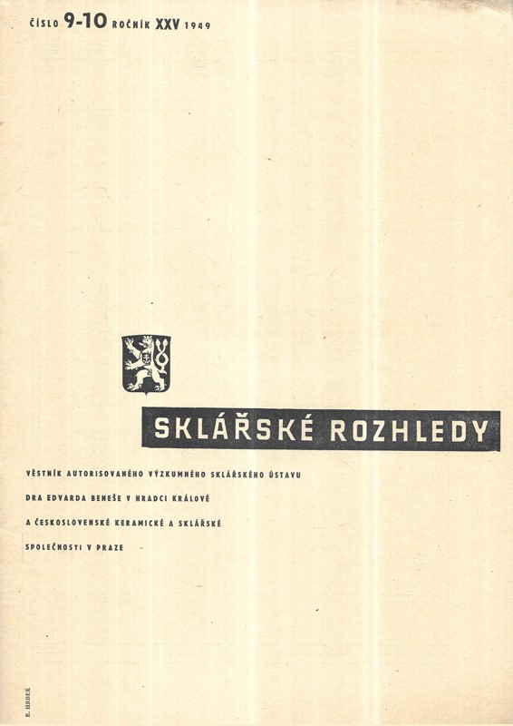 Sklářské rozhledy číslo 9-10, ročník XXV