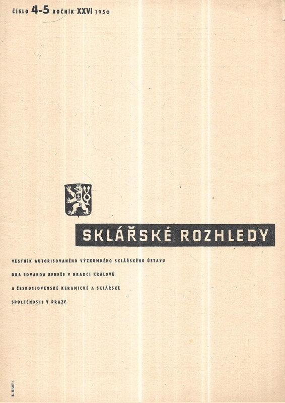 Sklářské rozhledy číslo 4-5, ročník XXVI