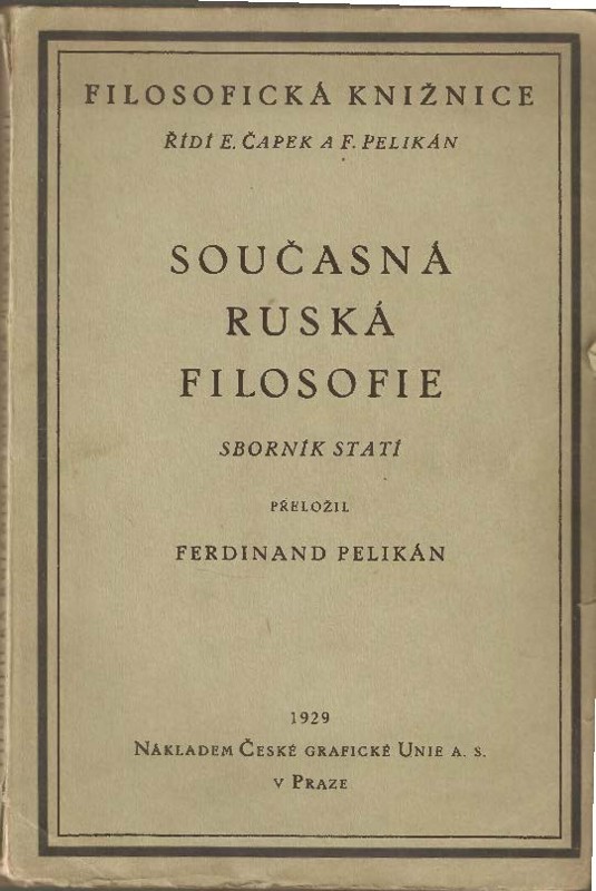 Současná ruská filosofie : sborník statí