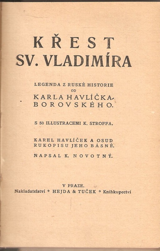 Křest sv. Vladimíra : legenda z ruské historie. O Karlu Havlíčku Borovském