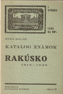 Katalog známok : Rakúsko 1918 - 1946. Čís. 3
