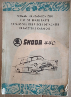 Škoda 440. Seznam náhradních dílů