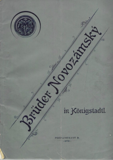 Preis- Courant der firma Brüder Novozámský in Königstadtl.