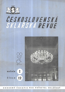 Československá sklářská revue, roč. I, číslo 12