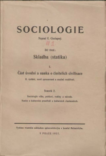Sociologie. Díl 3, sv. 2, Skladba; (statika)