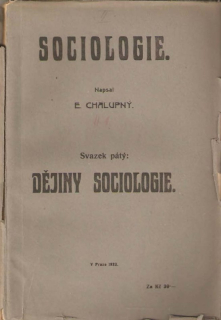Sociologie. Díl 2, sv. 1, Dějiny sociologie