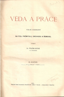 Věda a práce. Volné rozhledy na poli průmyslu, obchodu a řemesel