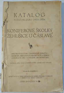 Katalog - podzim - jaro - 1933-1934 - Koniferové školky Žehušice u Čáslavě