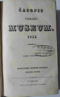 Časopis českého MUSEUM -  1853